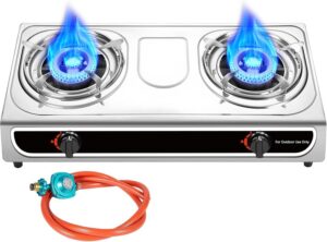 37064a141779a194 Llamaviva Propane Stove 2 Burner Stove 23000 BTU Gas Stove Auto Ignition Porable Propane Stove with Gas Hose,Stainless Steel panel Stove for Camping Outdoor propane griddle