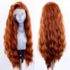 3706fd119a287b10 Front Wigs for Black Women Natural Hairline Synthetic Lace Long Brown Wig Pre Plucked Baby Hair Cosplay