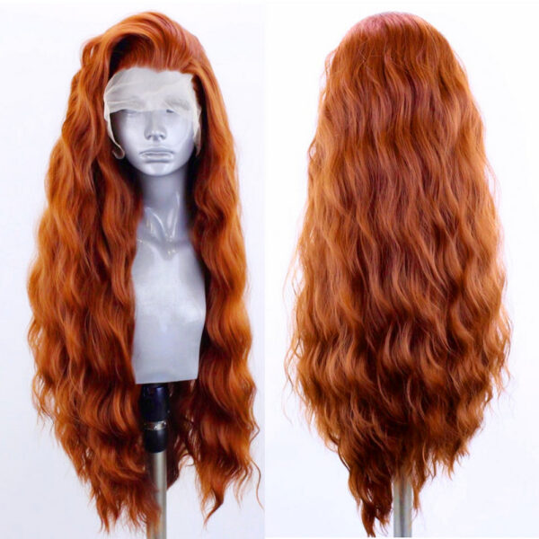 3706fd119a287b10 Front Wigs for Black Women Natural Hairline Synthetic Lace Long Brown Wig Pre Plucked Baby Hair Cosplay