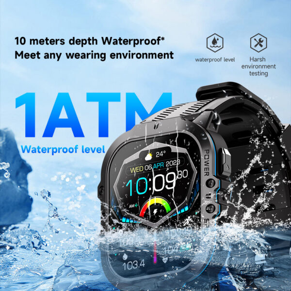 370965b8330b052c New C26 Smart Watch 100+ Sports Modes Bluetooth Call Smartwatch 1.96" AMOLED Display 1ATM Waterproof Outdoor Military Wristwatch