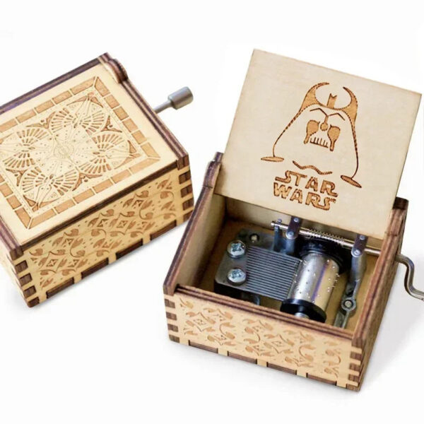 370f6cae853d0e16 Stars Wars Anime Theme Wooden Hand-cranked Octave Creative Music Box Couple Wedding Friend Birthday Xmas Decora Gifts