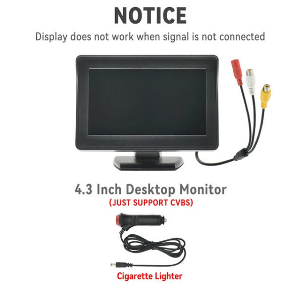 BINWEI 4.3 Inch Car Monitor Easy To Install High-definition Reversing Image Universal hine Screen Display for Camera