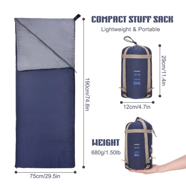 LIXADA Outdoor Envelope 190*75cm Camping Hiking Fleabag 680g Ultra-light Portable Sleeping Travel Bag