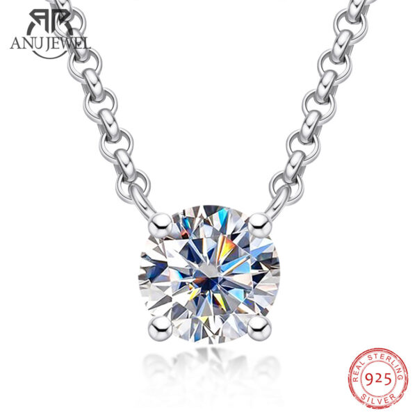 AnuJewel D Color 1ct 2ct 3ct Moissanite Diamond Gold Plated Pendant Necklace For Women Anniversary Gifts Wholesale