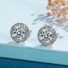 3735a7e753673868 925 Sterling Silver 0.5/1/2 Carat Moissanite Round Earrings Engagement Wedding Daily Work Party Travel Luxurious Gift For Women