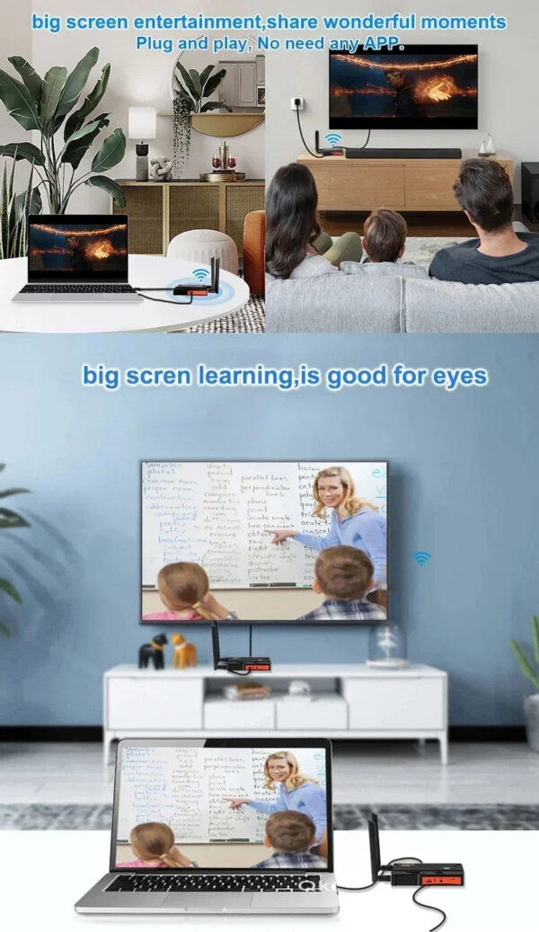 5.8Ghz 200M Wireless HDMI Extender Video Transmitter Receiver 1 4 Splitter Screen Share for PS4 DVD Camera PC To TV Monitor