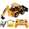 37481ebc78e53749 DOUBLE E E589 RC Backhoe Loader 1:20 Excavator Remote Control Car Engineering Vehicle Truck Model Bulldozer Trailer Toy for Boy
