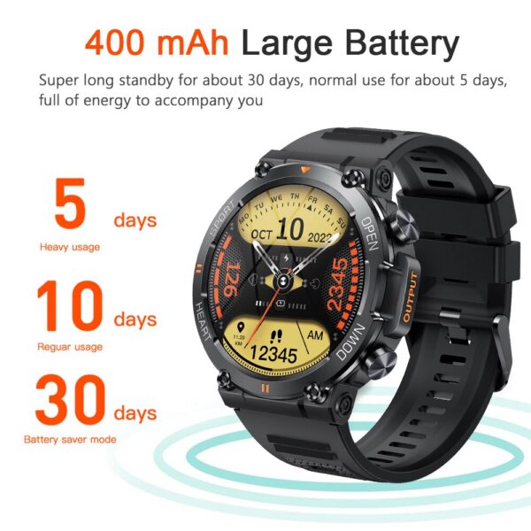 374c5e72d911c566 MELANDA 1.39 Inch HD Bluetooth Call Smart Watch Men Sports Fiess Tracker Heart Monitor 400mAh Smartwatch For Android IOS K56