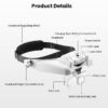 375d7d52674859a8 LED Headband Magnifier Rechargeable Free Magnifying Glasses with 6 Detachable Lens for Close Work Reading Jewelry Craft Repair