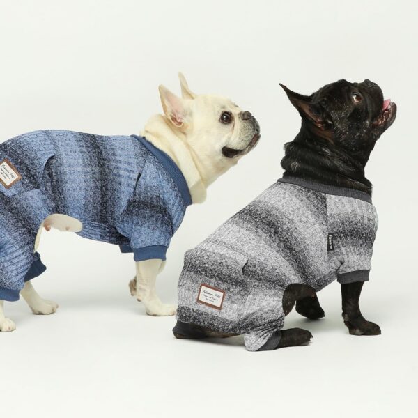3769c8bda28a0dd5 Knitted Dog Pajamas, Dog Clothes for Small Dogs Girl Boy, Pet Onesie with Feet, Cat Outfit, Dark Heather Grey, Large