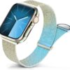 Sunnywoo Metal Stainless Steel Band Compatible with Apple Watch Bands 40mm 38mm 41mm 42mm 44mm 45mm 49mm,Silver Loop Adjustable Magnetic Strap for iWatch Series Ultra 8 7 6 5 4 3 2 1 SE for Women Men