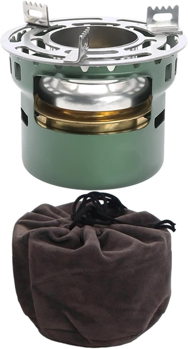 Luwecf Mini Portable Camping Stove Fishing Stove Camping Cooking Stove Outdoor Stove with Storage Bag Hiking Stove Alcohol Stove with Pot Holder for Camping Hiking Traveling Fishing Picnic