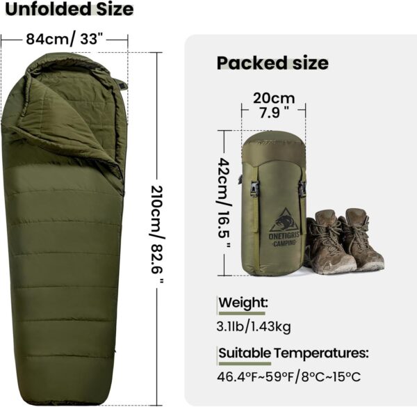 3777d2102cc51c7e OneTigris Bushcrafter’s Sleeping Bags, Mummy Sleeping Bag for Camping Hiking Backpacking, Survival Gear