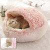 Pet Dog Round Plush Semi-Enclosed Cat Nest for Deep Sleep Comfort In Winter Cats Bed Little Mat Basket Soft Kennel