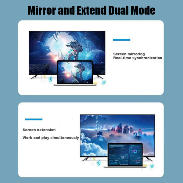 5.8G 1080P HDMI Video Audio Transmitter Receiver Display Dongle Wireless Extender AV Adapter for PC Laptop To TV