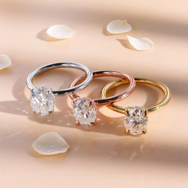 Engagement Rings for Women Moissanite Solitaire Ring Sterling Sier 1-3ct Oval Cut D Color VVSI Lab Diamond Bands Jewelry