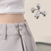 37a5cc05ea8eae57 2pcs Skirt Pants Tighten Brooches Jeans Adjustable Waist Clip Button Pearl Women's Brooch Set DIY Clothing Accessories