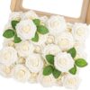 37b6a0a6efad3dd5 MACTING 30PCS Artificial Glitter Flowers, Black Fake Roses with Stem for Valentines Day Tree Ornaments Party Wreath Home Spring Indoor Decorations