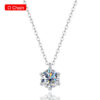 1ct D VVS1 Moissanite Pendant Necklace for Women Wedding Bridal 100% S925 Sterling Silver Necklace Plated 18K Anniversary Gift