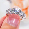 5 Stones 3.6cttw Full Moissanite Rings For Women S Sterling Sier Row Ring Plate Sparkling Diamond Wedding Bands Jewelry