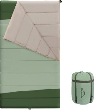Naturehike Schlafsack aus Baumwolle 3-4 Jahreszeiten Wasserdichter Leichter Deckenschlafsack für Camping, Reisen und Outdoor-Aktivitäten -Ideal für Erwachsene und Kinder - 200 x 115 cm