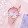 37f337ce6ee07ef7 6PCS Set Women Fashion Quartz Female Clock Pink Butterfly Dial Brand Design Ladies Leather Wrist Watch Montre Femme