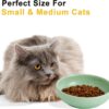 37f55f4be0eb3afe Howise 5.3 in Ceramic Cat Bowls Set, Shallow Cat Food Bowl Small Pet Bowls Cat Dish for Food and Water, Green