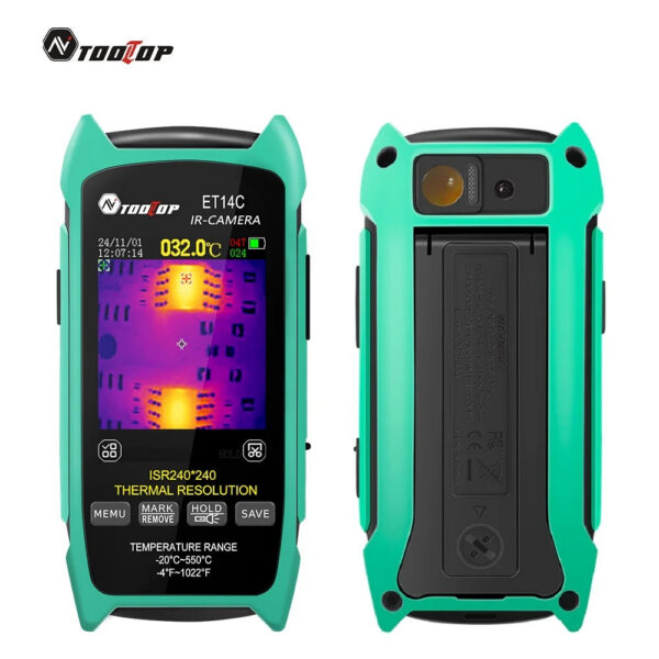 TOOLTOP ET14C 2.8inch Thermal Imager 25Hz Home Thermal imaging Camera ISR240x240 Thermography with Stand Electrical Fault Detect