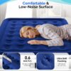 37fa06cf36c6ee0e VINGLI Twin Air Mattress with Built-in Pump, 18 Raised Blow Up Mattress with Soft Flocked Top, Leakproof Inflatable Mattress for Camping, Home, Guests,with Storage Bag