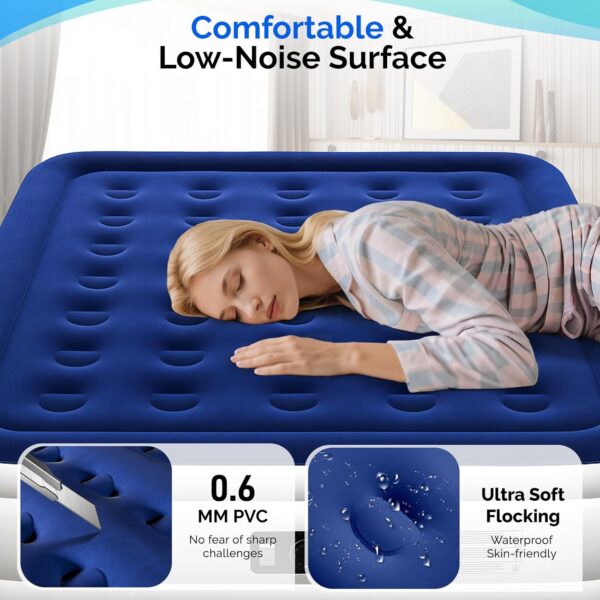 37fa06cf36c6ee0e VINGLI Twin Air Mattress with Built-in Pump, 18 Raised Blow Up Mattress with Soft Flocked Top, Leakproof Inflatable Mattress for Camping, Home, Guests,with Storage Bag