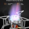 AUTOPkio Camping Gas Stove 3500W, Portable Gas Stove Windproof Backpacking Outdoor Stove with Piezo Ignition Adapters Converter for Outdoor Hiking, Picnic, Trekking, BBQ