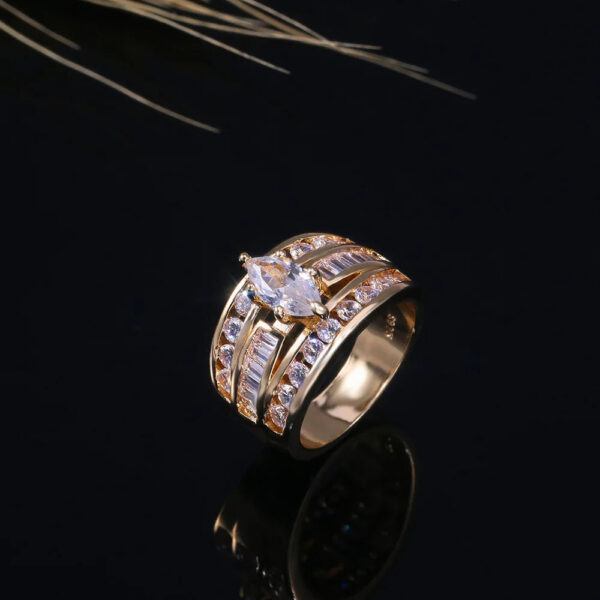 3803c1593fc6483e Multi Gold Ring for Women Natural 1 Carat with Diamond Jewelry De Bizuteria Anillos Mujer Gemstone Rings Box