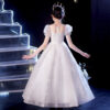 Girl’s Puffed yarn Princess long Super fairy Children Pageant Gown Sequin Kids Dresses For Party Wedding Girls Dress