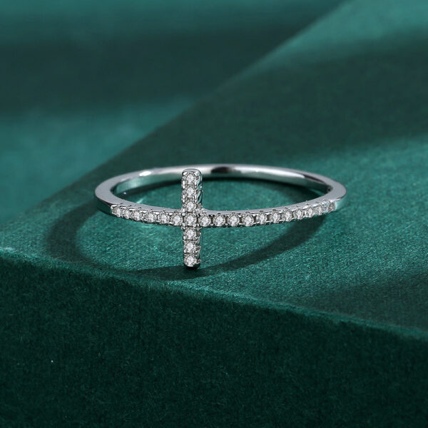 3808be74b79e6db7 NEW Exquisite Ring for Women Real S Sier Eternity Cross Zircon Small Diamond Fashion Engagement Party Gifts Jewelry