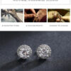Modian Real 925 Sterling Silver Luxury Simple Cubic Zirconia Stud Earrings for Women Round CZ Wedding Statement Jewelry Gifts