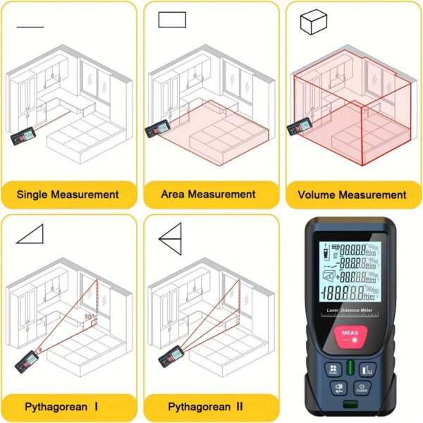 38110f09379f0b79 100m Distance Meter 50m Laser Rangefinders Digital Tape with Bubbles Leveling Handheld Trena Range Finder Measurer Ruler