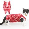 3812f3b77e62d42e Cat Recovery Suit for Male and Female Surgical Post Surgery Soft Cone Onesie Shirt Clothes Neuter Licking Protective Diapers Outfit Cover Kitten Spay Collar(M, Grey)
