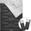 KingCamp Double Sleeping Bag Oxygen with 2 Pillows Queen Size & Extra-Large Rectangular Sleeping Bags for Adults 4 Seasons Waterproof Envelope Sleeping Bag for Camping Festivals Hiking Indoor Outdoor