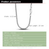 381bc5106e41e712 Men 100% Sterling Sier 3mm Twist Rope Necklace Women Diamond Cut Clasp Box Chain 16-30 inch Chocker Jewelry Boy Gifts