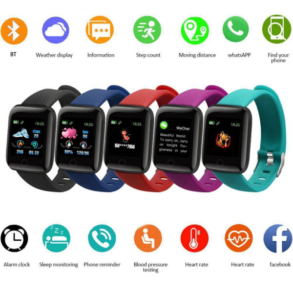 385125d51e5c4d6d 116plu Real Stepcount Multi Function Step Connected Smart Watch Men Women Suitable For And Android