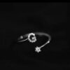 Fashion Sterling Sier 26 Letter Sparkling Diamond Zircon Open Index Finger Your Name Ring Birthday Party Jewelry
