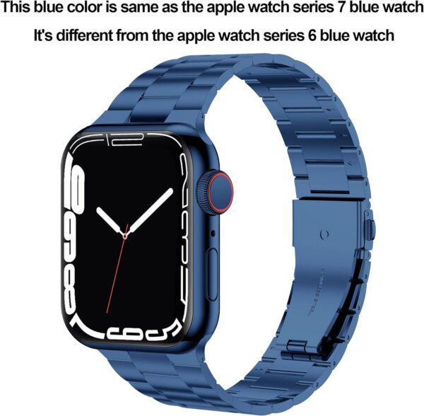 385a30090b3df98f iiteeology Compatible with Apple Watch Band 49mm 45mm 44mm, Upgraded Solid Business Stainless Steel Band for Apple iWatch Series 9/8/7/Ultra,Space Gray