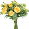 18pcs Babys Breath Eucalyptus Leaves Bouquet Blue Gypsophila Artificial Flowers and Faux Greenery for Home Decor