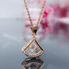Genuine Gold Diamond Ginkgo Leaf Pendant Necklaces Simple Zircon Neck Chain for Women Fine Jewelry Gifts