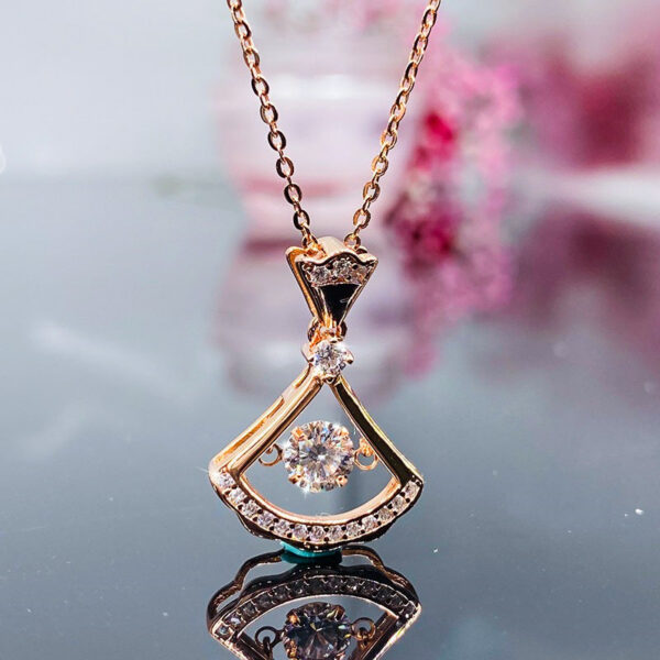 Genuine Gold Diamond Ginkgo Leaf Pendant Necklaces Simple Zircon Neck Chain for Women Fine Jewelry Gifts