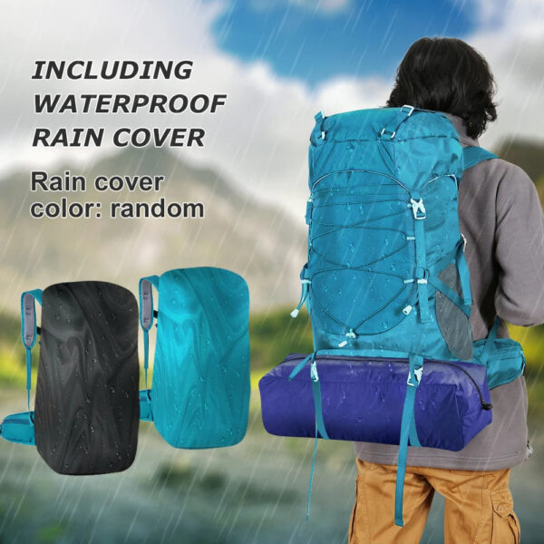 38800e42c6ffd959 WESTTUNE 50L Hiking Backpack with Rain Cover Multifunctional Mountaineering Bag Outdoor Rucksack for Travel Trekking Camping
