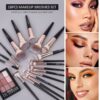 3895952fbcf56b70 Maange 18Pcs Makeup Storage Set Soft Bristles Foundation Brushes Eyeshadow Blusher Concealer For Women Beginner Kit