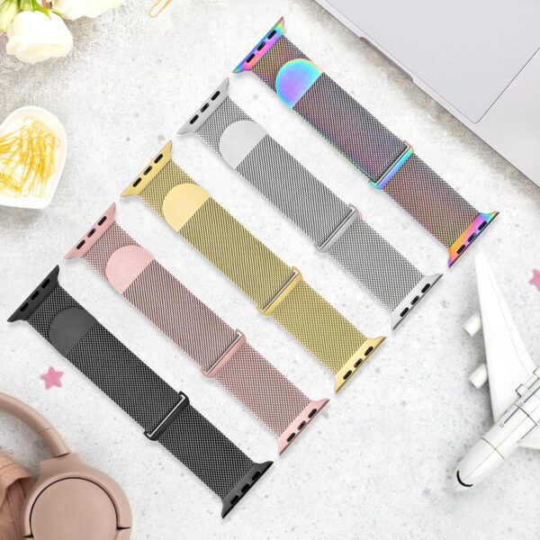Sunnywoo Metal Stainless Steel Band Compatible with Apple Watch Bands 40mm 38mm 41mm 42mm 44mm 45mm 49mm,Silver Loop Adjustable Magnetic Strap for iWatch Series Ultra 8 7 6 5 4 3 2 1 SE for Women Men