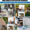 38a60f27337599e0 Propane Gas Stove-300000BTU Portable Gas Stove with Support Leg Stand and Wind Blocking Cover Adapter Auto Ignition Camping Stove 4 Burner LPG for RV, Apartment, Outdoor Cooking
