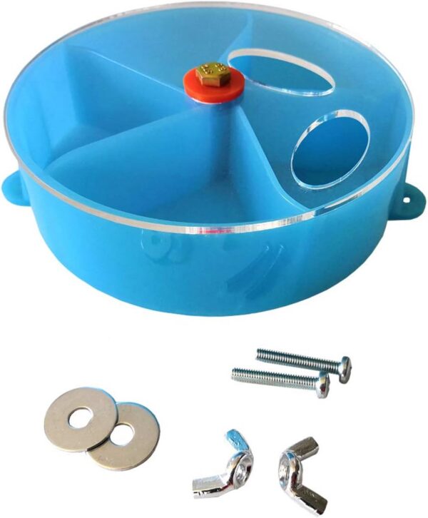 Bird Creative Foraging System Wheel Seed Food Ball Rotate Training Toy for Small and Medium Parrots Parakeet Cockatiel Conure (Blue)